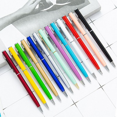 Twist Action Skinny Metal Ballpoint Pen