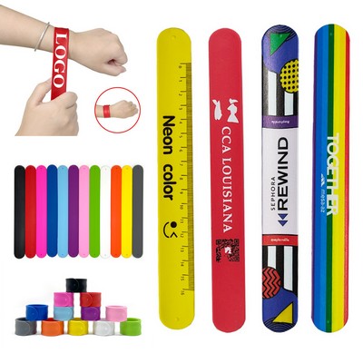 Full Color Silicone Snap Bracelet Slap Wristband