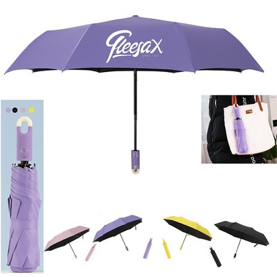 42" ARC Automatic Open Telescopic Umbrella W/ Magnetic Closure Carabiner