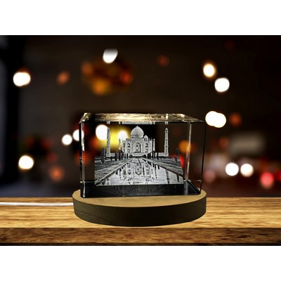 Taj Mahal 3D Engraved Crystal Keepsake Souvenir