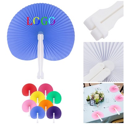 Heart-shaped Plastic Folding Handheld Fan