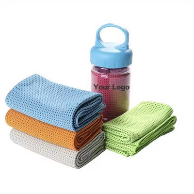 Cooling Towel With Carabiner Bottle