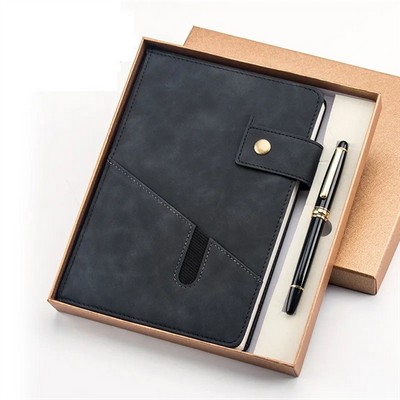 Premium Leather Notebook & Pen Set - Elegant Gift Combo