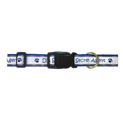 1" Woven Reflective Pet Collar w/ Gold Colored Hardware - "Elite" Weave