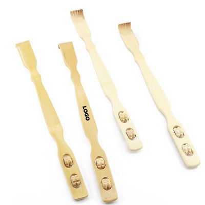 Wood Back Scratcher with Two Massaging Rollers