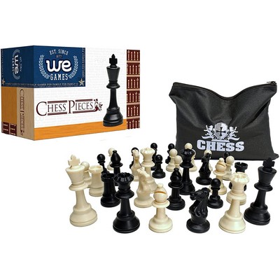 Weighted Plastic Staunton Chess Pieces, 3.75 in King