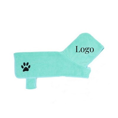 Microfiber Pets Bath Robe With Adjustable Closure