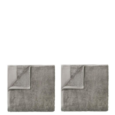 blomus Riva Satellite Taupe Gray Organic Terry Bath Towel (28'' x 55'') - Set of 2