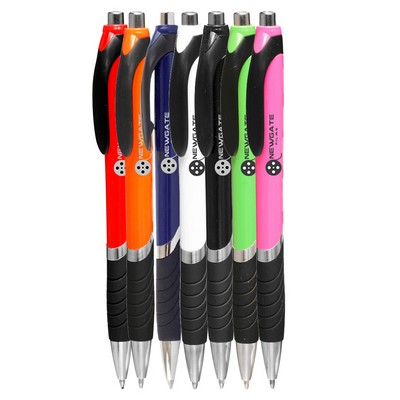 Bright Colors Rubber Grip Ballpoint Pens