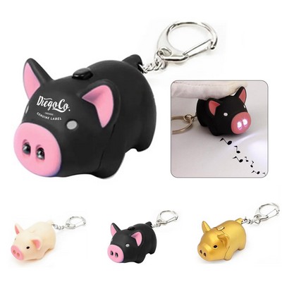 Light Up Pig Keychain