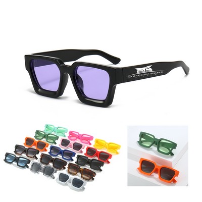 Plastic Rectangle Frame Sunglasses