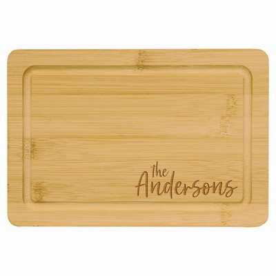 Bamboo Bar Cutting Board with Drip Ring, 9" x 6"