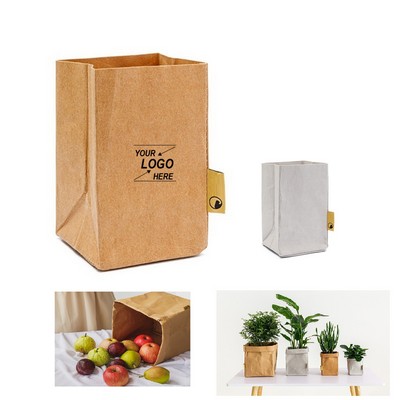 Reusable Washable Kraft Paper Storage Bag 4"x4"