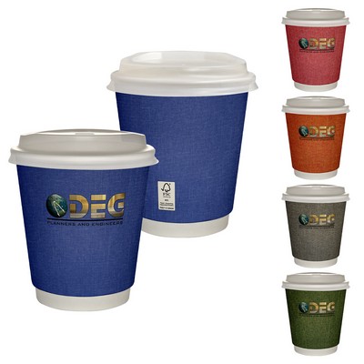 10 oz. Full Color Ridge Insulated Paper Cup With Lid