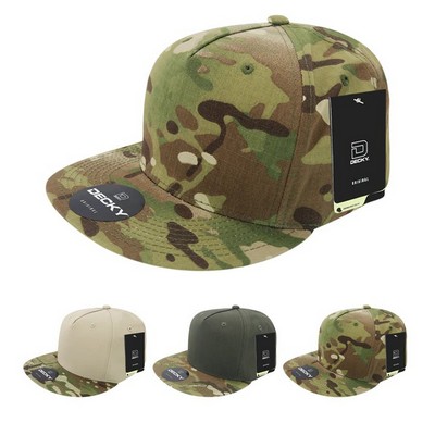 Decky MultiCam® Five Panel Snapback Cap w/Flat Bill