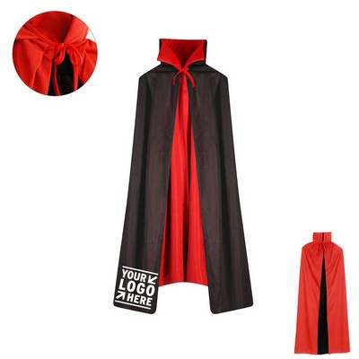 Halloween Reversible Wizard Cloak Cape W/ Stand-up Collar