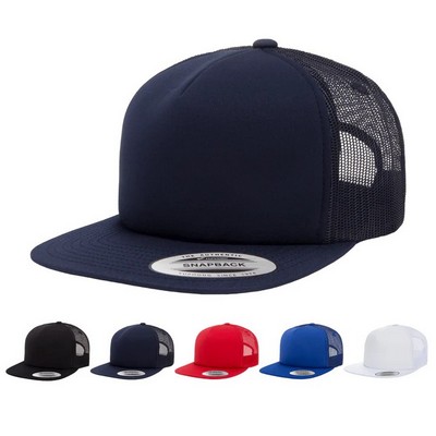 Yupoong Foam Trucker Mesh Snapback Hat w/Flat Bill