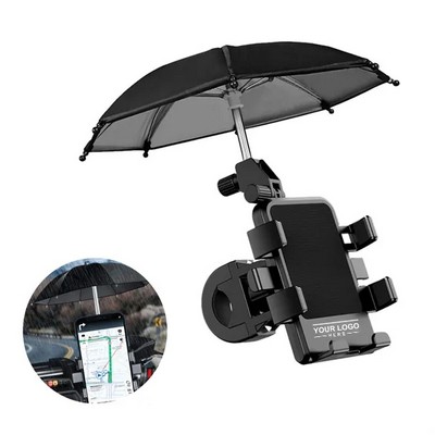 Rotatable Bike Phone Holder with Umbrella Attachment