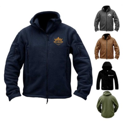 Men's Heavy Full-Zip Hooded Sweatshirt Jacket Coat