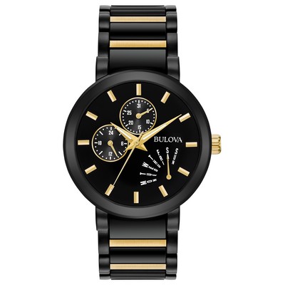 Bulova Watches Men's Futuro Bracelet Watch, Black w/Gold Detail