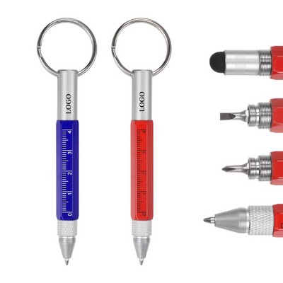 Multifunction 6-In-1 Tool Pen with Key Ring