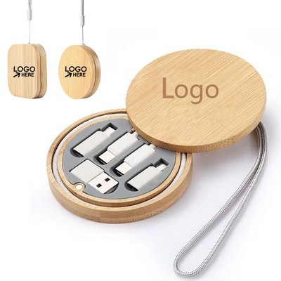 3-in-1 Eco-Friendly Bamboo Tech Organizer