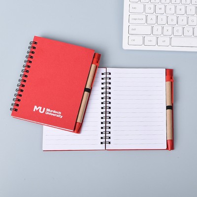 Custom Logo Spiral Paper Notepad with Pen