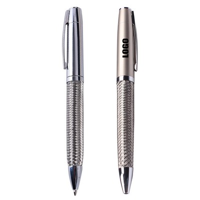 Stylish Weave Metal Twist Ballpoint Pen