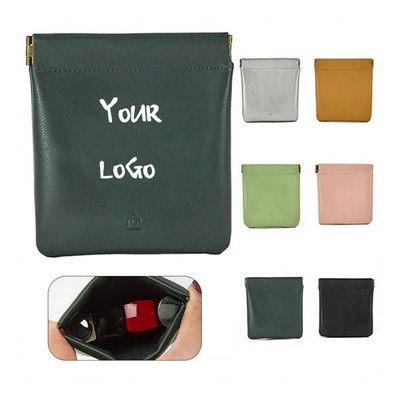 Texture Pocket Cosmetic Squeeze Top Small Makeup Bag