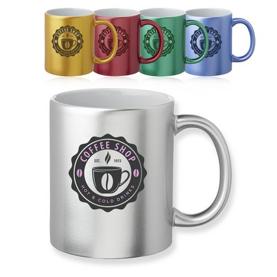 Metallic Ceramic Custom Mugs - 11 oz