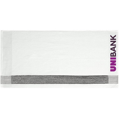 White Caddy Towel w/Black Stripes