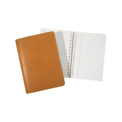 Refillable Spiral Notebook W/ Traditional Leather Cover (5 3/8"x7 3/8")