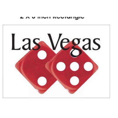 Las Vegas Dice Rectangle Metal Photo Magnet (2"x3")