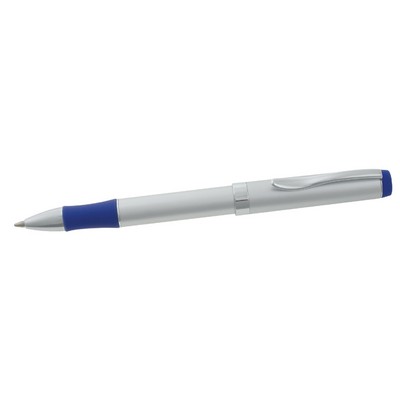 Satin Pearl Ballpoint Pen w/Blue Grip