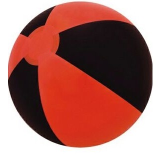 Black/ Red 16" Inflatable Alternating Two Color Beach Ball