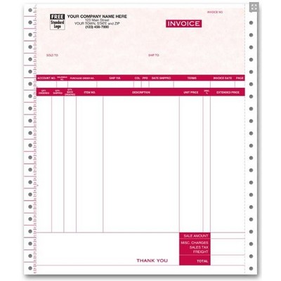 Continuous Parchment Invoice (3 Part)