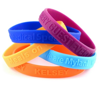 ½" Embossed Silicone Wristband