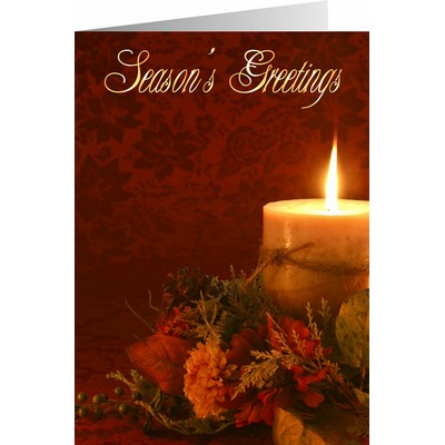 Red Candle Glow Holiday Card