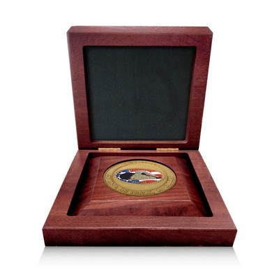 Solid Walnut Medallion Box (3" Coin Rout w/Removable Insert)