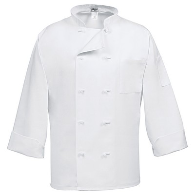 Fame® Traditional White Long Sleeve Chef Coat w/French Knot Buttons