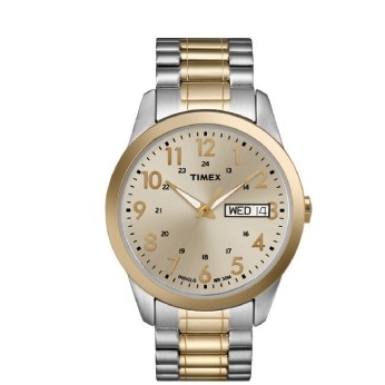 Timex 2-Tone Elevated Classics Dress Expansion Watch W/ Gold Dial