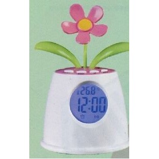 Flower Pot Cylindrical Digital Clock