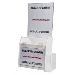 White Non-Locking Ballot/ Suggestion Box W/ Ad Holder