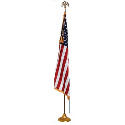 9' Oak Pole Deluxe Indoor Display Set w/Nylon Flag (4'x6')