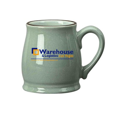 16 Oz. Green Spokane Barrel Mug w/ Colored Trim