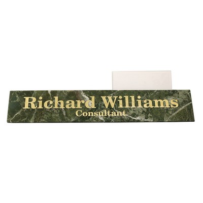 Green Marble Rectangular Name Plate w/Card Holder (10½"x2"x2")