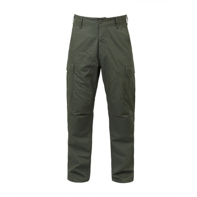 Olive Drab 100% Cotton Battle Dress Uniform Pants (M to XL Long Length)