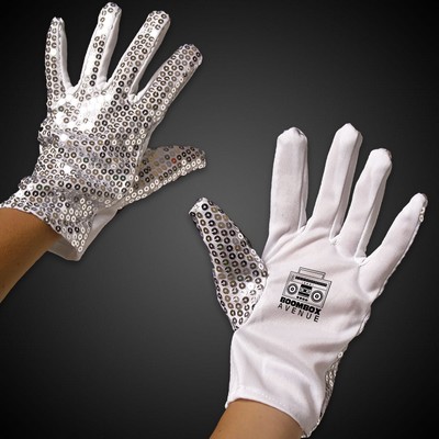 Left Hand Silver Sequined Glove