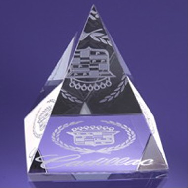 Pyramid Crystal Paper weight (Screened)