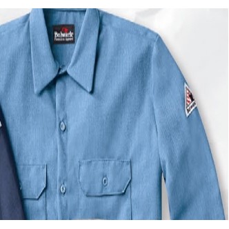 Bulwark™ Men's Concealed Gripper Pocketless Work Shirt - Light Blue